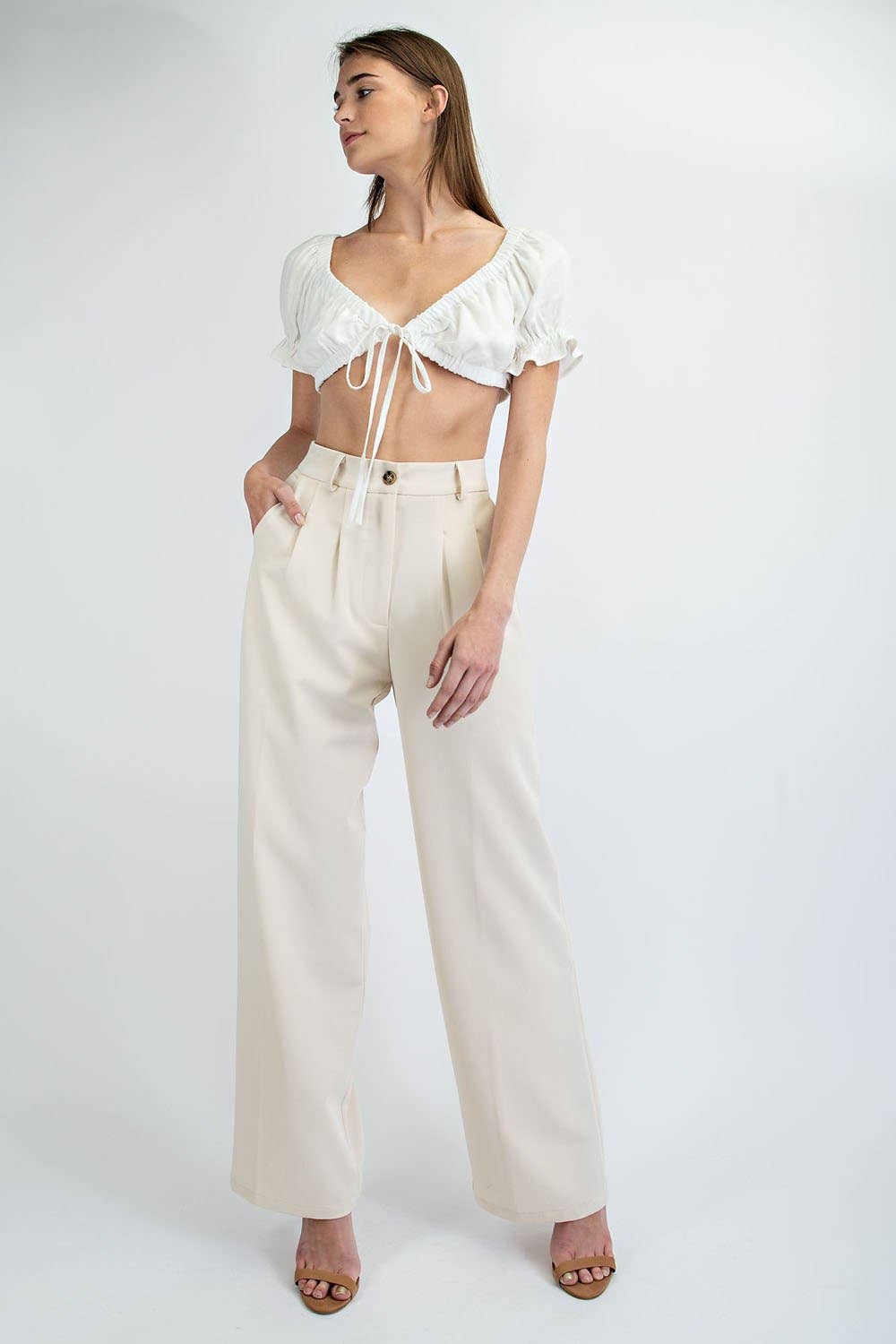 High Waisted Linen Trousers