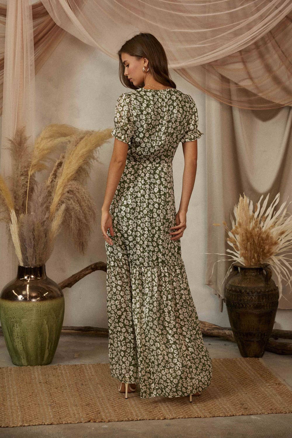 Perry Floral Print Wrap Maxi Dress