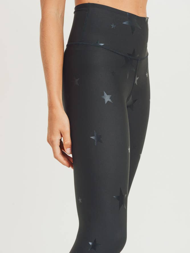 Tonal Star Foil High-Waisted Leggings