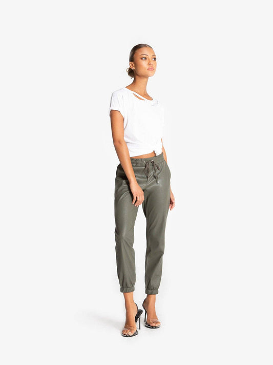 Scarlett Vegan Leatherette Jogger