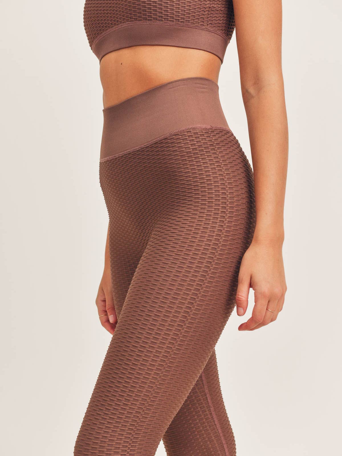 Jacquard Ribbed Seamless High-Waisted Leggings