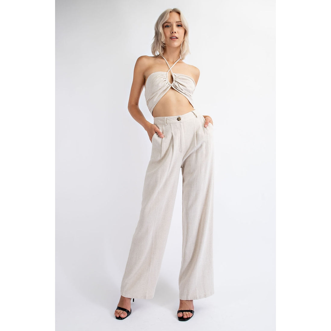 Annabel High Waisted Linen Trousers